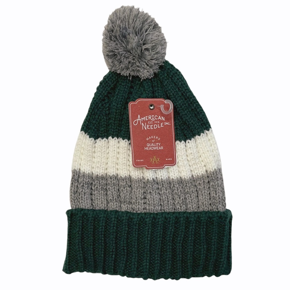 American Needle Wide Stripe Knit Pom Beanie - Picture 4 of 4